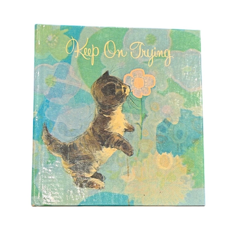 Vintage 1969 American Greetings Keep On Trying Kitten Book Lucille Boesken 6016